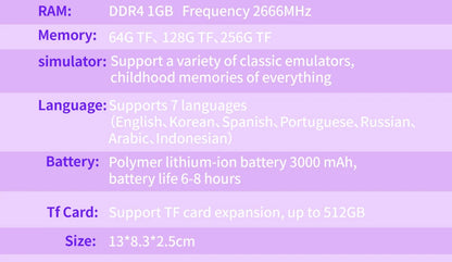 XU10 2.0 Version Retro Handheld Game Console Linux System 3.5 Inch IPS Screen 3000mAh Battery Nostalgic Retro Video Player