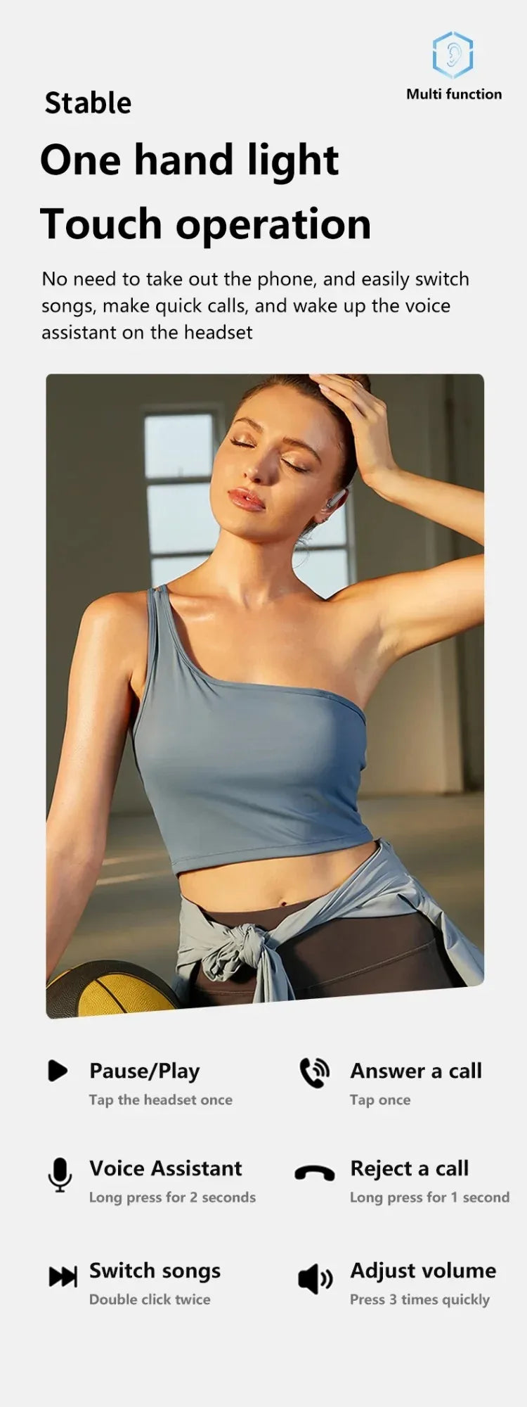 Original Lenovo A520 Open-Ear True Wireless Earbuds Ear-clip Design Hook Earphone Open Audio TWS Sport Headset LED Power Display