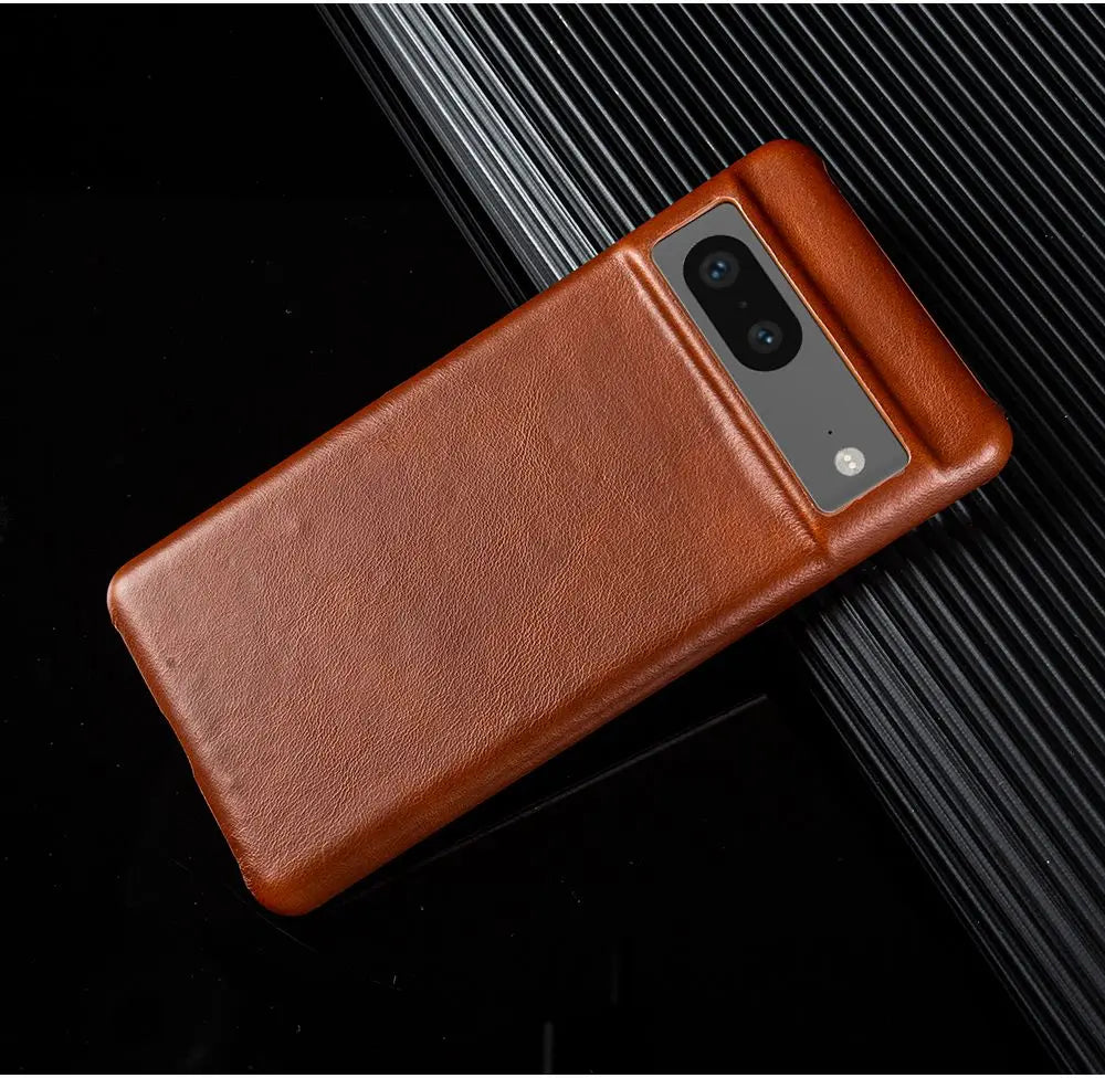 For Google Pixel 7 Case Luxury Oil Wax Genuine Leather Cover Pixel 6A 8Pro 7Pro 5A Capa Protective Etui Back Coque Carcasa Shell