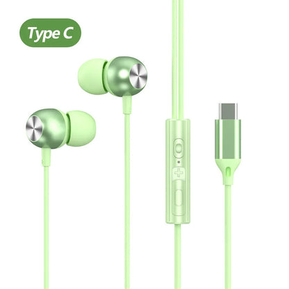 Wired Headphones For Apple iPhone 15 16 E Pro Max Plus iPad USB C In-Ear Earphones HiFi Surround Sound Music Type C Wired Earbud