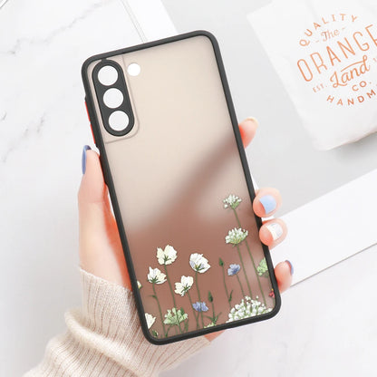 For Samsung S24 S22 S26 Ultra Case Cover Samsung Galaxy S25 S23 Ultra S21 Plus S20 FE Note 20 Ultra Lavender Flowers Clear Cases