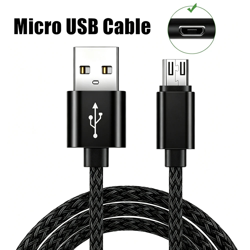 Micro USB Data Charging Braided Cable For Samsung S7 Redmi 9A 10A 12C Honor 7 8X 9i 20i OPPO R11 R15 A3 A51 A73 A7X VIVO Y85 Y93