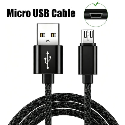 Micro USB Data Charging Braided Cable For Samsung S7 Redmi 9A 10A 12C Honor 7 8X 9i 20i OPPO R11 R15 A3 A51 A73 A7X VIVO Y85 Y93