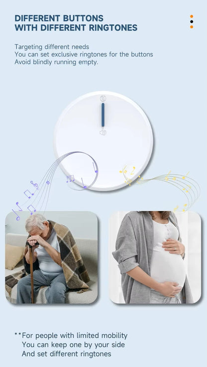 Outdoor Waterproof Circular Self Generating Wireless Doorbell Compatible With Ac 110v-240v Us/Eu Plug Ultra Long Distance Caller