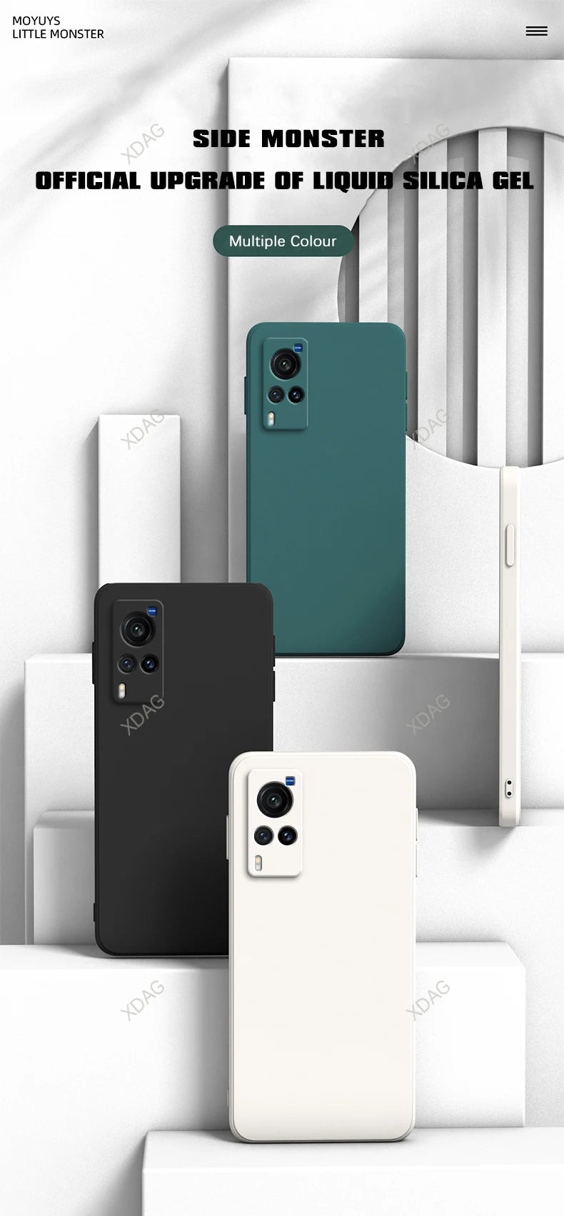 Simple Original Case Back Cover for VIVO X60 X60T Pro X60Pro Plus Pro+ X60S 5G Lens Protection Soft Square Liquid Silicone Shell
