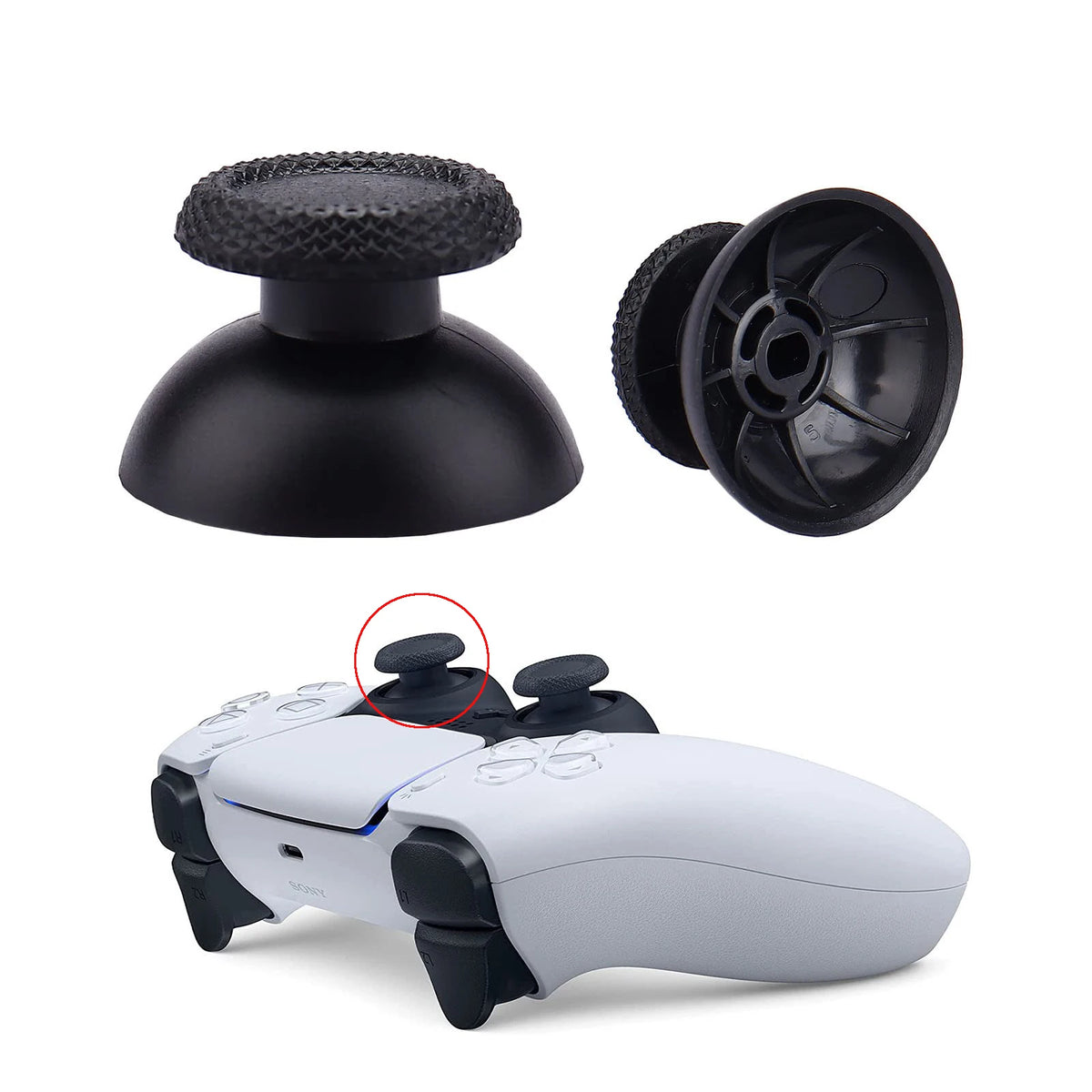 3D Analog Thumbsticks for PS5 DualSense Controller, 2K3 Ohm Joystick Repair Kit with Screwdriver, Drift Fix Replacement Parts