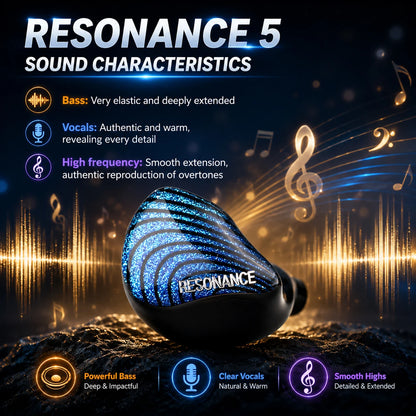 ERAND RESONANCE 5 2DD+2BA+1MP Hybrid IEMs HIFI In-ear Wired Earphones 5-driver 5-tube 5-way Monitor Headphones Earbuds