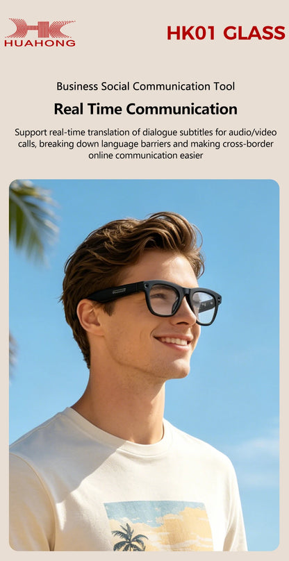TOP1 Smart Glasses with Camera 13MP HD Video Live Streaming&Photo Capture Recording Glasses With ChatGPT Translation Men Women