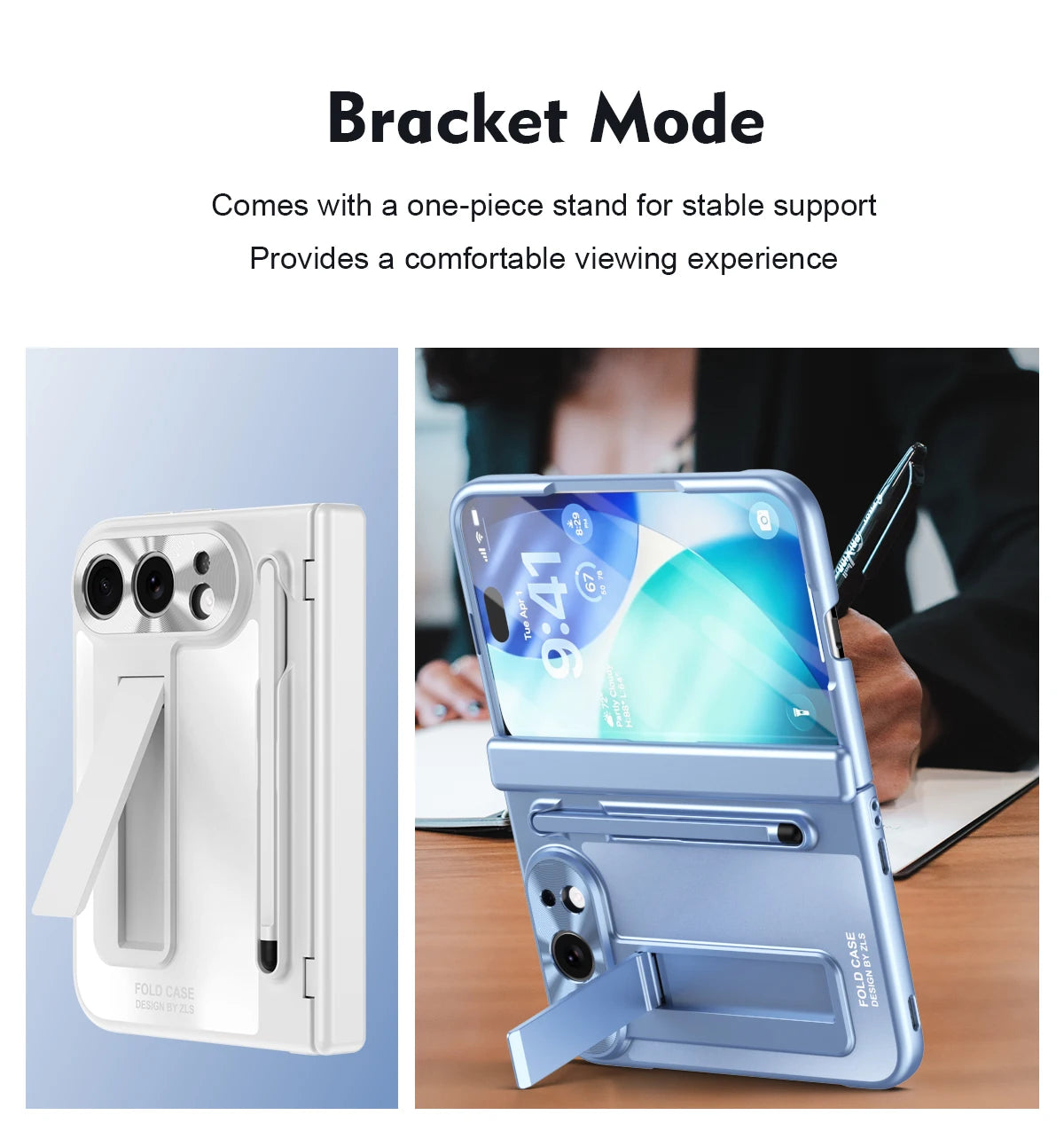 Suitable for iPhone Duo Folding Case Tempered Film Stylus Hinge Stand Protects Back Cover-Phone Case Funda