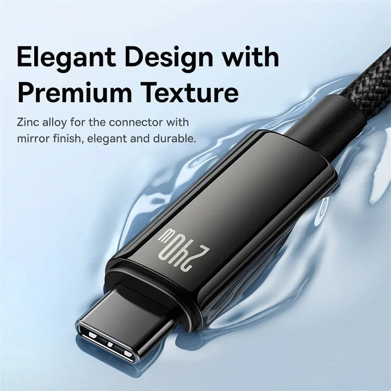 Baseus 240W USB C Cable for iPhone 18 17 16 15 Plus Pro Max Supercharge for Macbook Fast Charge Type C Cable for Xiaomi  Samsung