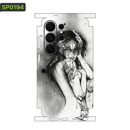 MIX011 Skins Grain Film Wrap Phone Back Sticker For SAMSUNG Galaxy S25 S26 Ultra S24 Plus S22 Ultra S22 S21 FE Film