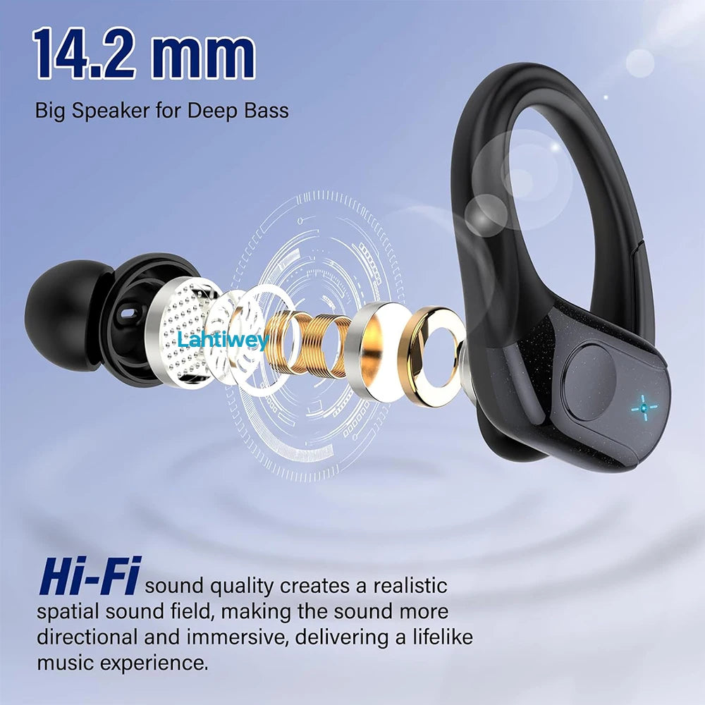 Wireless Bluetooth 5.4 Earbuds High Quality Sound and Noise Reduction Mic, 75H Playtime, Power Display, IPX7 Waterproof Earphone