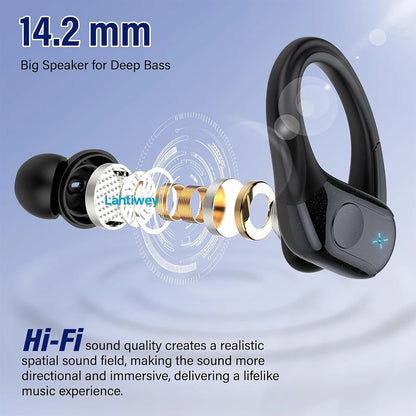 Wireless Bluetooth 5.4 Earbuds High Quality Sound and Noise Reduction Mic, 75H Playtime, Power Display, IPX7 Waterproof Earphone
