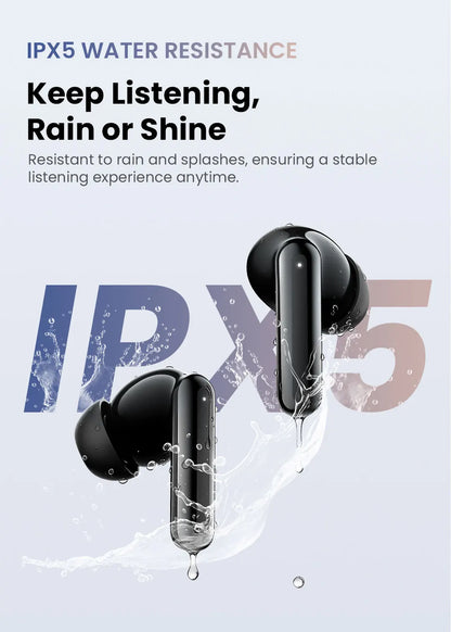 HAYLOU Flowbuds N50 ANC Bluetooth 6.0 Wireless Earphones Active Noise Cancellation 6 Mics AI Claer Call Earbuds 32H Playtime