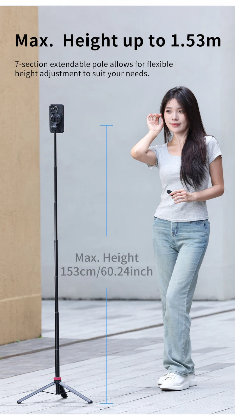 Ulanzi MT-84 Portable Bluetooth Selfie Stick Smartphone Tripod Quick Release With Wireless Bluetooth Controller For iPhone 15 14