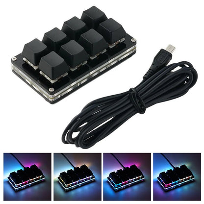 USB Programming Macro Custom Mechanical Keyboard RGB 24/16/12/9/8/4/3/2 Key Copy and Paste DIY Gaming Mini Keypad Macropad