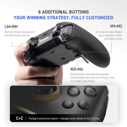 Flydigi Vader 5 Pro V2 Global Version Wireless Bluetooth Gamepad for PC NS Mobile + 2nd Gen Phone Holder | Phone User Optimized