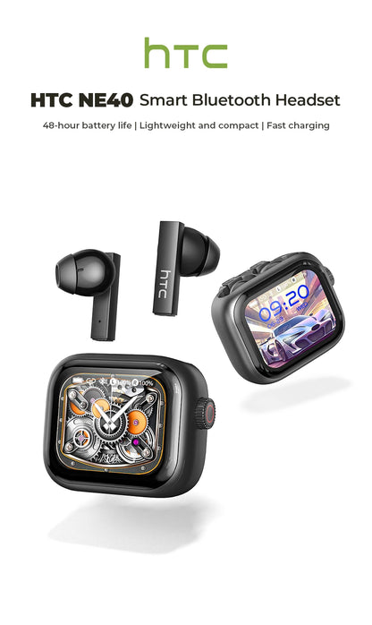 Headphones Bluetooth 5.2 TWS HTC Wireless Earphones Sports Earbuds With Microphone Full HD LCD Display Control Music Headset