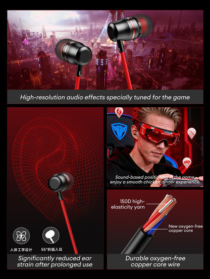 Lenovo YF38 Wired Earphones Type-C/3.5mm Gaming Headphones HiFi-level Dynamic Sound Ultra-low Latency Earbuds W Mic Tangle-Free