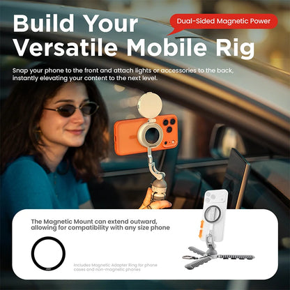 JOBY PZ01 PodZillaᵀᴹ Magnetic Octopus Suction Tripod with 360° Adjustable Flexible Tripod for Iphone 17 16 15 Android Car Vlog