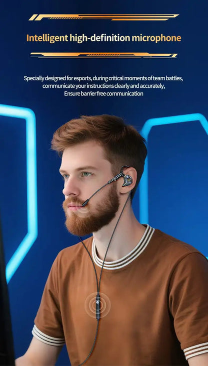 KCKZ Dual Microphone Type-C Phone USB Computer Delta Gaming Earphones Wired Dual Plug Earphones