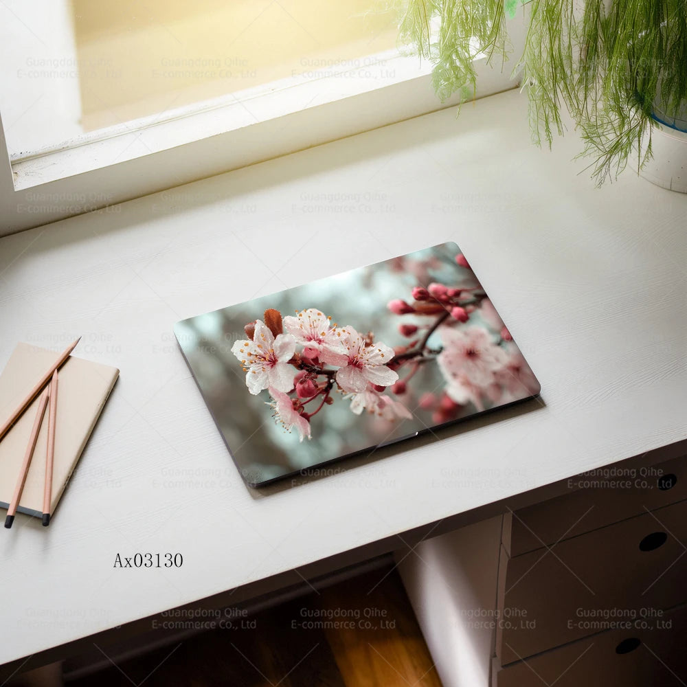 Nature and Floral Themed Laptop Stickers Self Adhesive Waterproof Anti Scratch Notebook Cover for MacBook Protective Skins