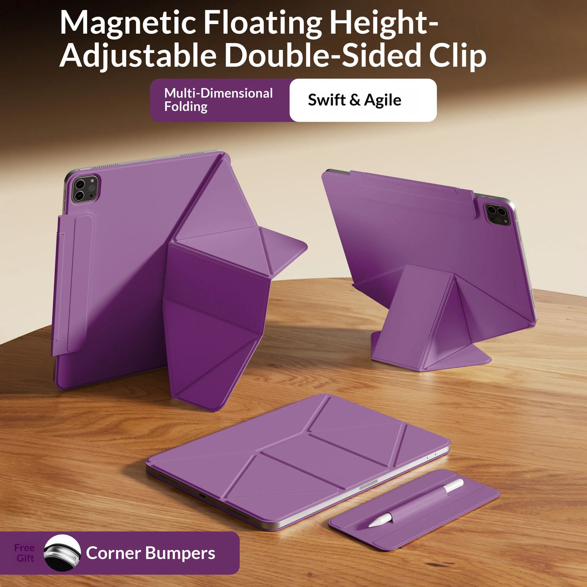 ZOYU Magnetic Case for iPad Air 4/5/7/8th Gen, for iPad 10/11th /Pro 11 12.9 13 M2 M3 Mini 6/7th , 20+ Multi-Angle Origami Cover