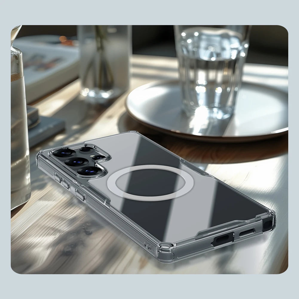 Nillkin For Samsung Galaxy 26 Ultra S26+ S26 Plus S25 Ultra S24 Ultra Nature Pro Magnetic Transparent TPU Frame Cover Phone Case