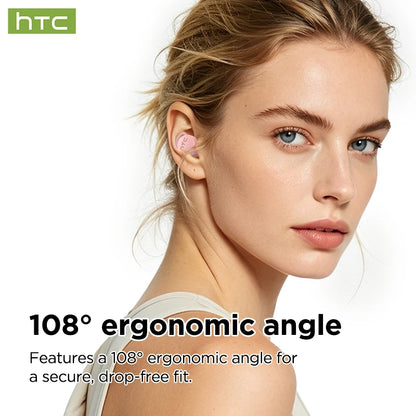 HTC NE91 Wireless Bluetooth Earbuds Noise Cancelling Headphones for Office Nap Work Break Comfortable Lightweight Sleep Earbuds