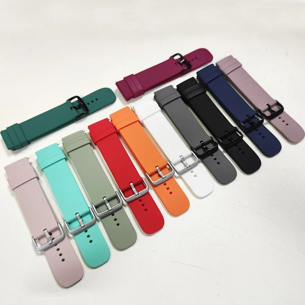 20MM Sport Silicone Strap For Amazfit Bip S Smart Watch Band for Amazfit GTS 4 2 Mini 3 2E Bracelet Bip U/U Pro/ GTR 42mm Correa