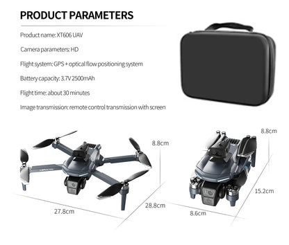 XT606 MAX 3 battery Drone 4k 8K HD Professional Camera FPV Wish Screen Drone 360° Obstacle Avoidance Quadcopter Toys Dron gifts