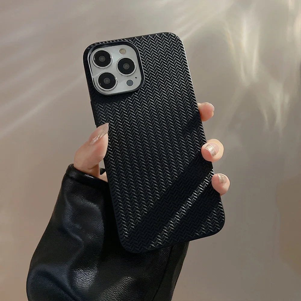 Colored Autumn and Winter Solid Weave Pattern Phone Case For Iphone 14 13 12 11 Pro Max X XR XSMAX 7 8 Plus Fashion New Products