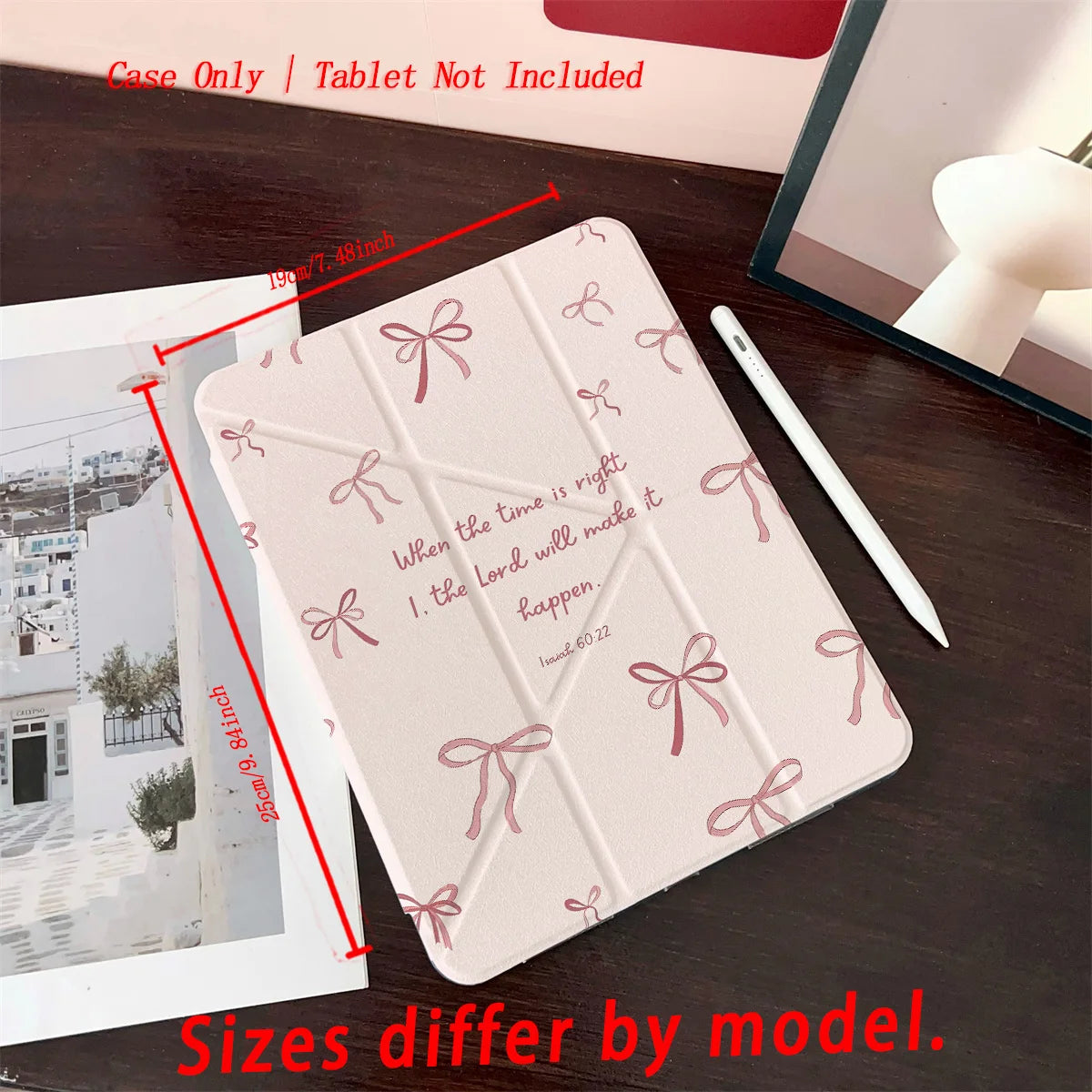 Y-Shape Foldable Stand Fresh Printed iPad Case, Auto Sleep/Wake, Fashion Minimalist Style, Fits Various Apple Models . 8 Styles