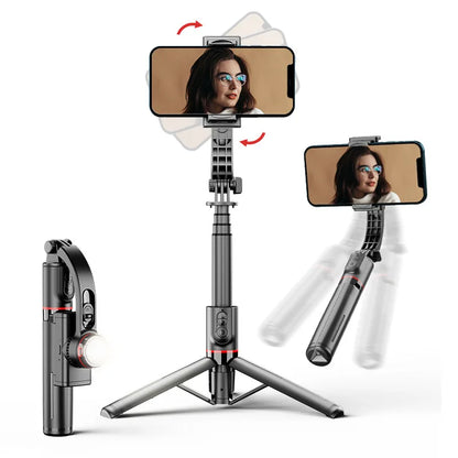 Mobile gimbal Stabilizer Foldable with Tripod Stand, Anti-Shake Function and Phone Holder for Live Streaming and Selfie Stick