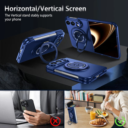 Luxury for Magsafe Wireless Charging Rotating Magnetic Stand Phone Case for IPhone Duo 18 Fold Lens Protector Shockproof Cover