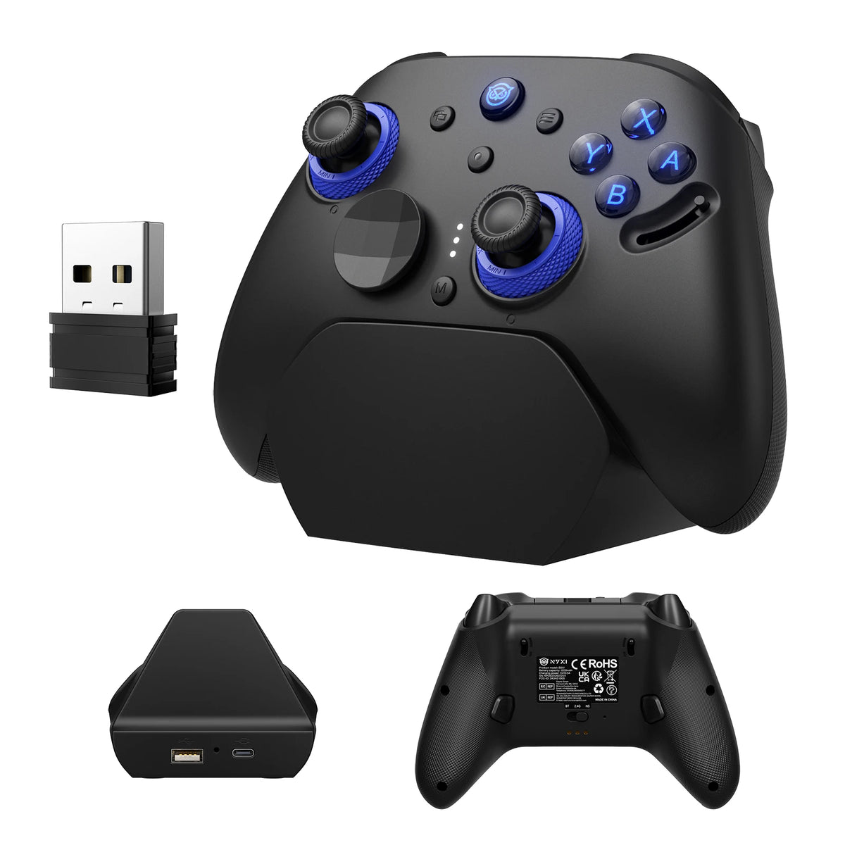 NYXI Wireless Gamepad with TMR Hall Effect Joystick No Drift, Adjustable Tension, Swappable ABXY Keys, 6-Axis Gyro, HD Vibration