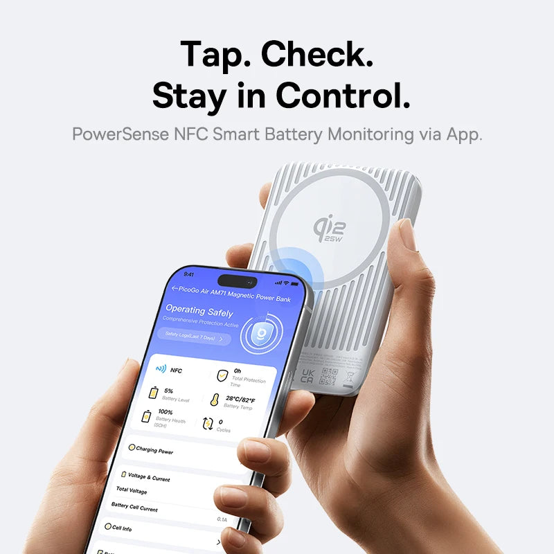 Baseus Qi2.2 Magnetic Power Bank 30W USB-C & 25W Wireless Charging 10000mAh Card-Slim NFC Battery Monitoring for iPhone Samsung