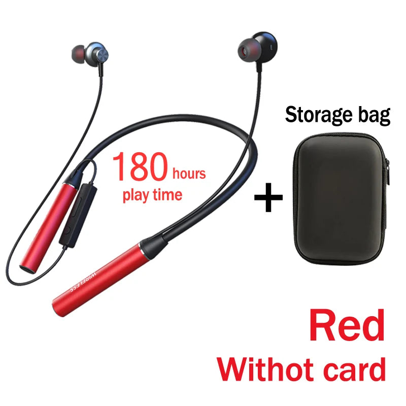 Wireless Headphones Neckband Bluetooth Earphone 180 Hours Long Battery With Microphone High Quality Headset For Sport
