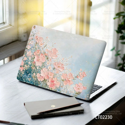 2 PCS Removable Flower Stickers for Laptop PVC Aesthetic Decals Self-Adhesive Peel Off No Residue Tablet Skin MacBook Skin