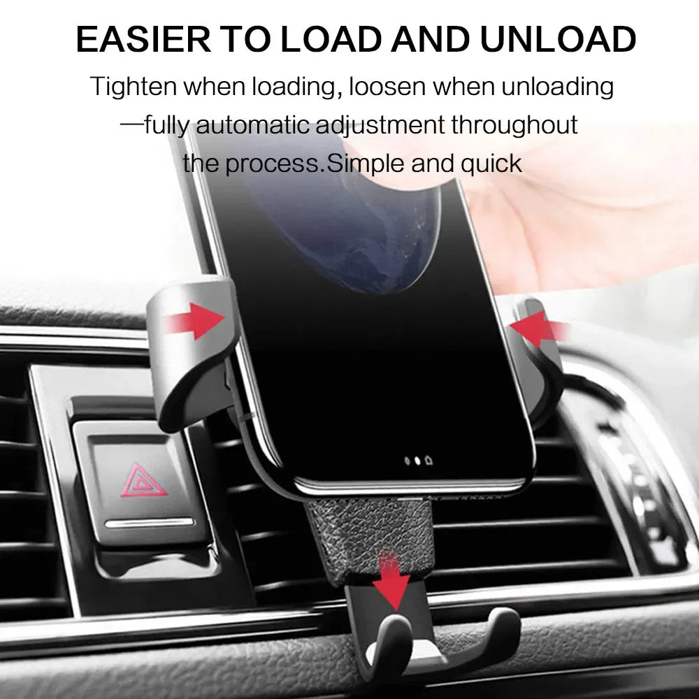 Car Phone Mount Gravity Phone Holder Air Vent Mount Anti Shake Stable Universal Car Holder One Hand Operation Automobile Cradle Compatible With Iphone Samsung Xiaomi Smartphone Auto Lock Ventilation Support Stand 360 Degree R
