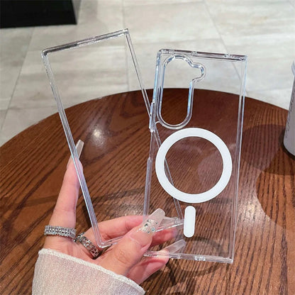 Clear Acrylic For Magsafe Magnetic Wireless Charge Case For Samsung Z Flip Z Fold 7 6 5 4 3 ZFlip7 Flip6 Shockproof Bumper Cover