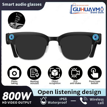 2026New AI Smart Glasses 120+Language Translation 800W Pixel Camera Video Music Player Call Business 8K Color Change Glasses Men