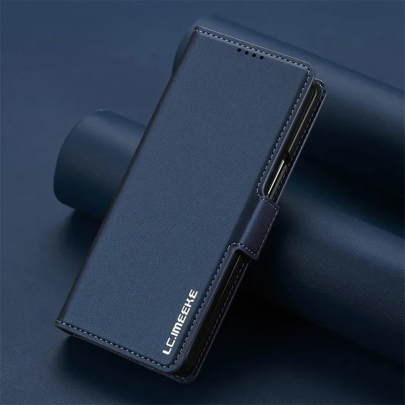 Magnetic Flip Leather Phone Case for Samsung Galaxy Z Fold 8 Ultra7 6 5 4 3 5G Fold6 Fold5 Fold8 Wallet Card Cover Etui Coque