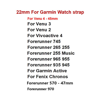 22mm Quick Release Two Tone Silicone Watch Strap For Garmin Forerunner 570 47mm 265 255 Music/Venu 3 2 45mm Sport Band Bracelet