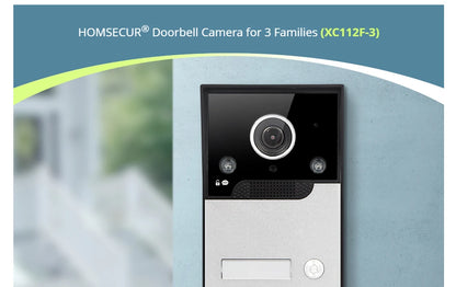 XC112F-3 HD IP65 Doorbell Camera with 3 Call Buttons for 4 Wire 1080P Tuya APP Video Door Phone Intercom Home Security 3 Flats