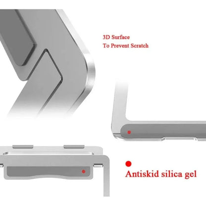 Ergonomic Aluminum Alloy Laptop Stand Foldable Adjustable Desktop Riser Cooler Bracket for 10-17 Inch MacBook Notebook PC Holder