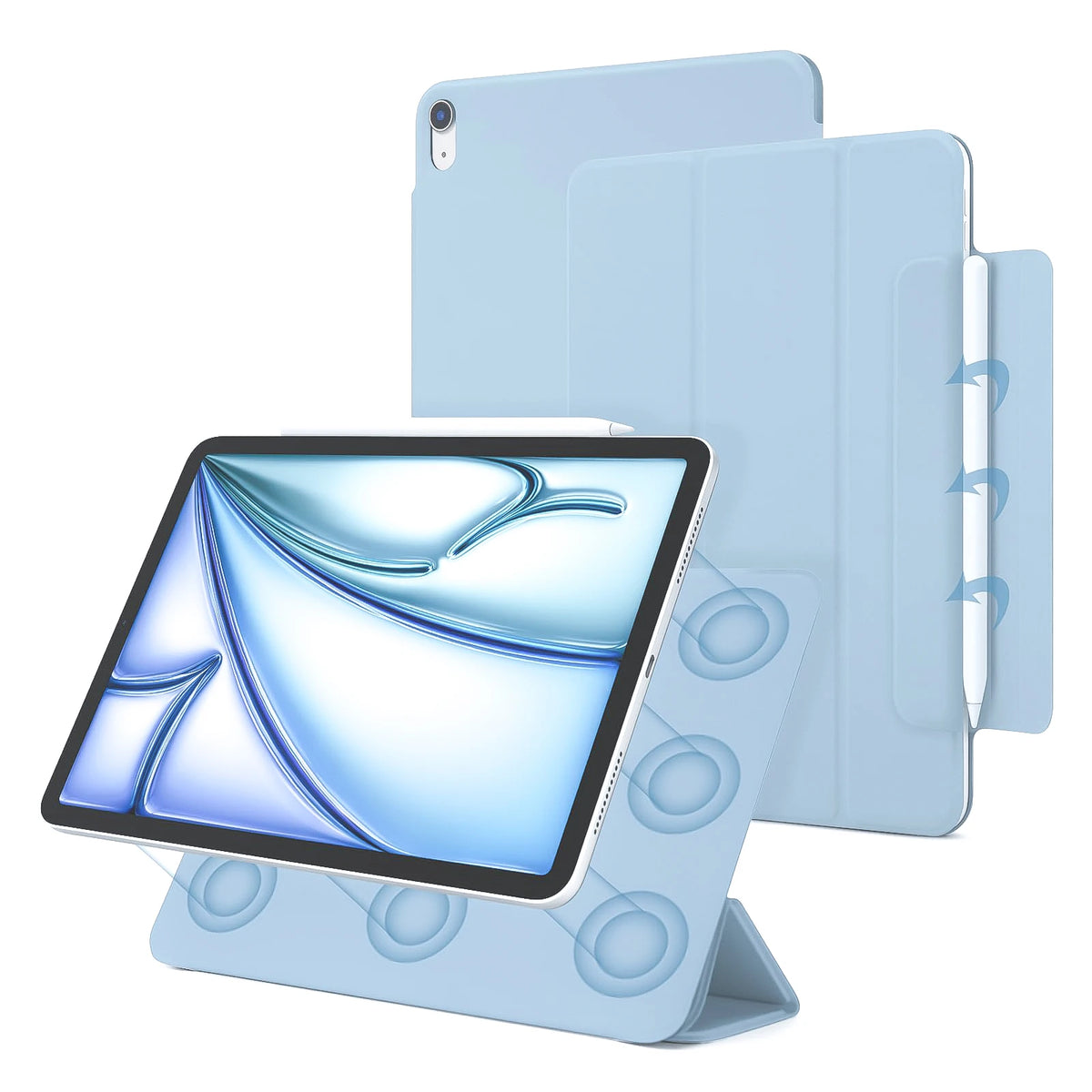 2026 for iPad Pro 13 Case M5 M4 2025 Air 11 M3 M2 12.9 Powerful Magnetic Attachment Slim Trifold Stand Case for iPad Air 5 10th