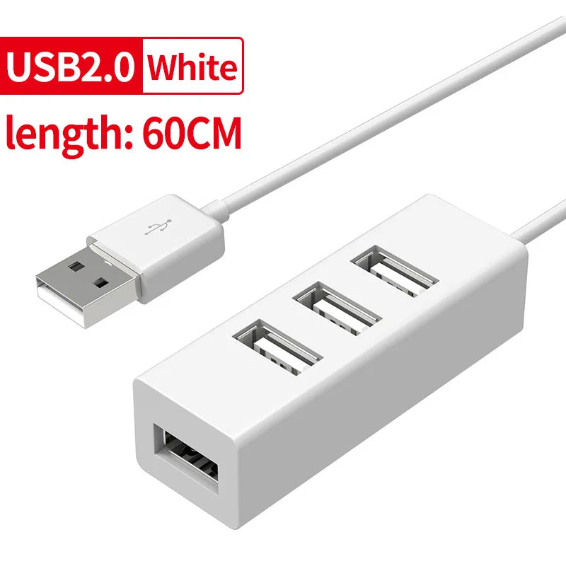 USB 2.0 Hub USB Hub 2.0 Multi USB Splitter Hub Use Power Adapter 4 Port Multiple Expander Mini USB 2.0 Hub
