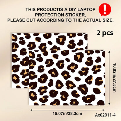 2 pcs Aesthetic Light Leopard Laptop Stickers Set Self-Adhesive Removable Laptop Covers for MacBook Notebook Protective Skins