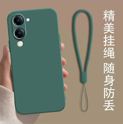 For VIVO Y29S Y19 5G Y04 Y19e 4G Case Simple Skin-friendly Silicone Lanyard Cover for VIVo Y29 s Anti-slip Shockproof Funda